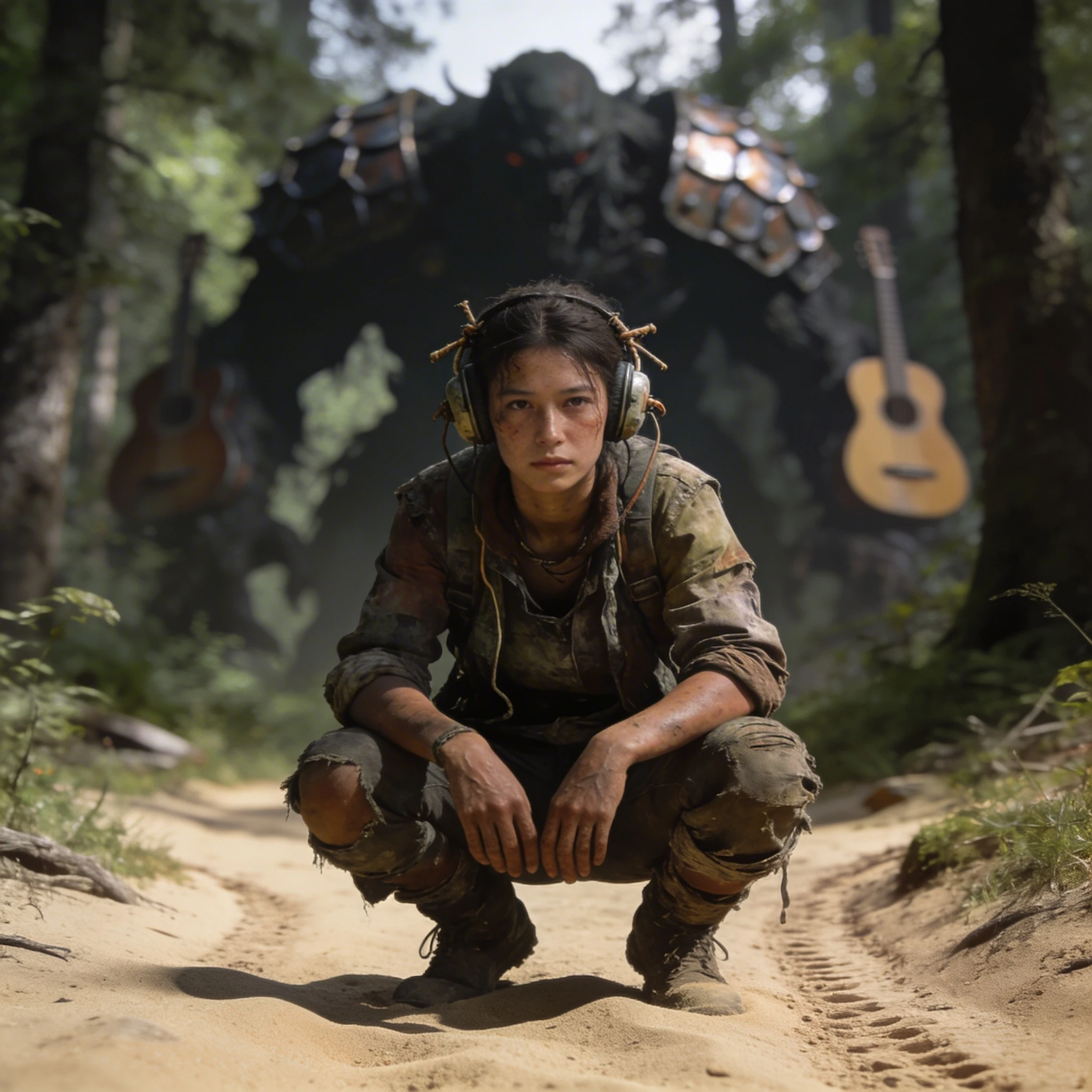 Существо из «Тихого места» (Ужасы) — Seedream 4.5 промт