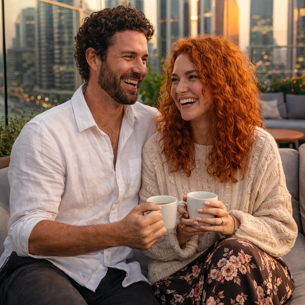 Свидание на Крыше: Московский Закат — GPT Image 1.5 промт