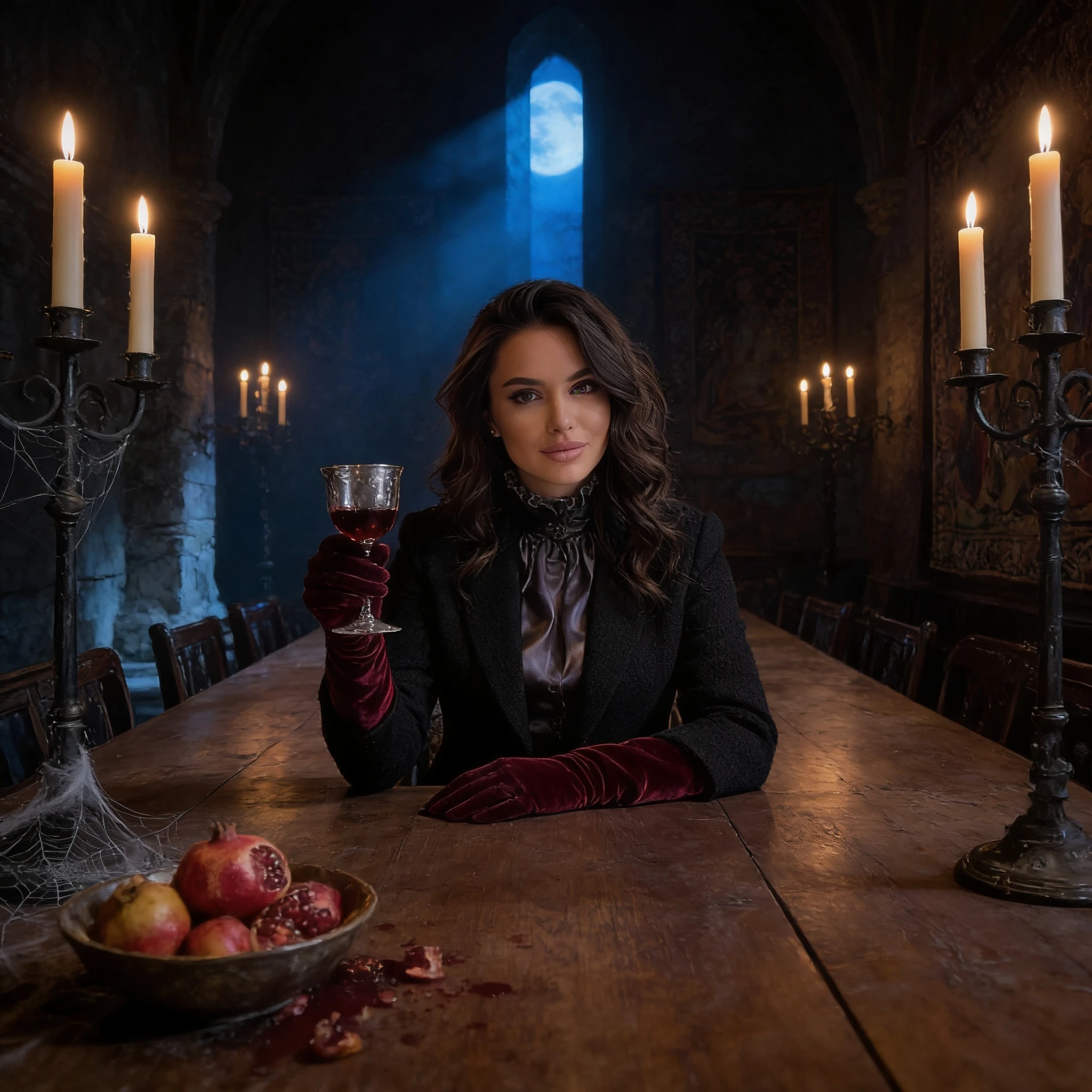 Тайный ужин в готическом замке — Seedream 4.5 промт