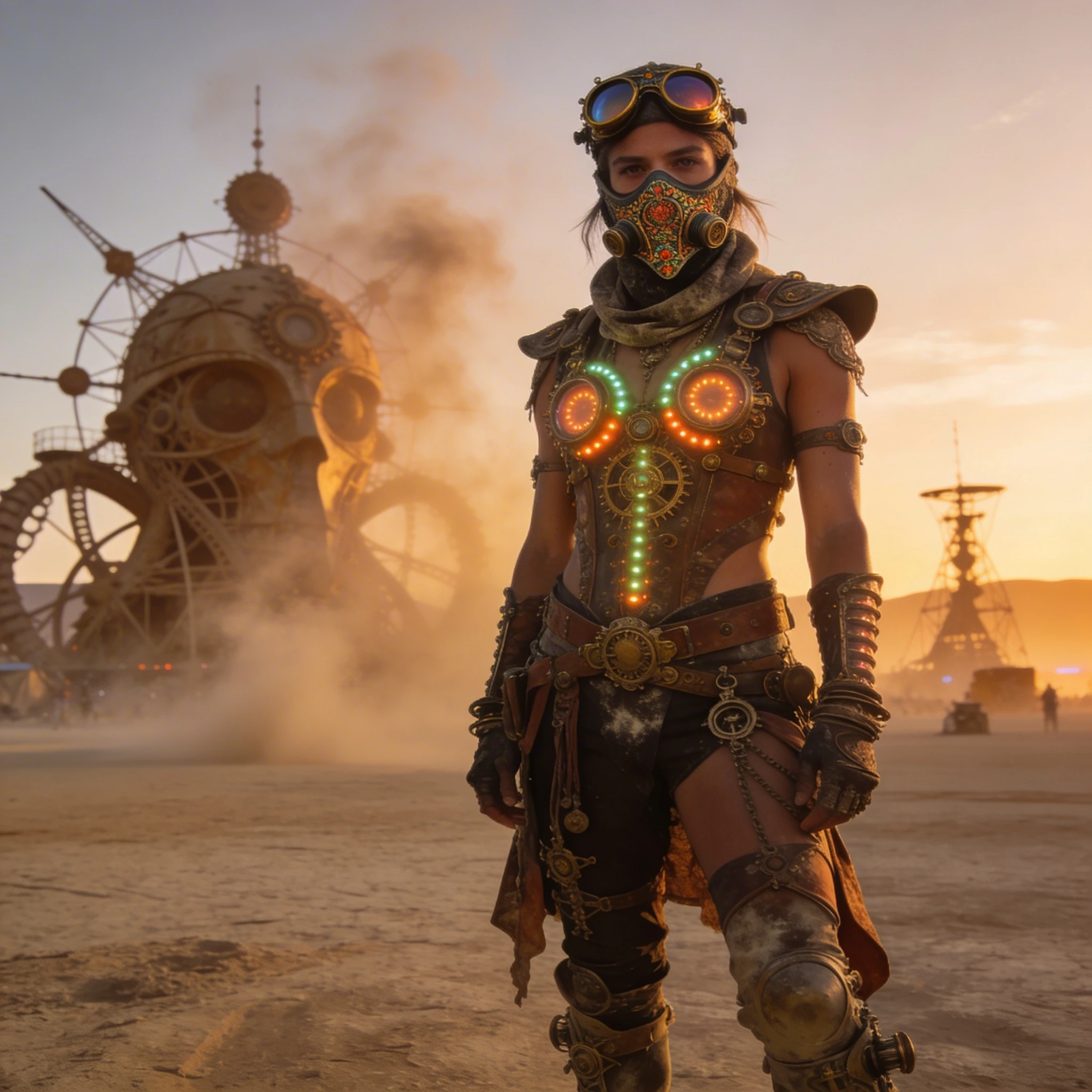 Танцор на фестивале Burning Man — Seedream 4.5 промт