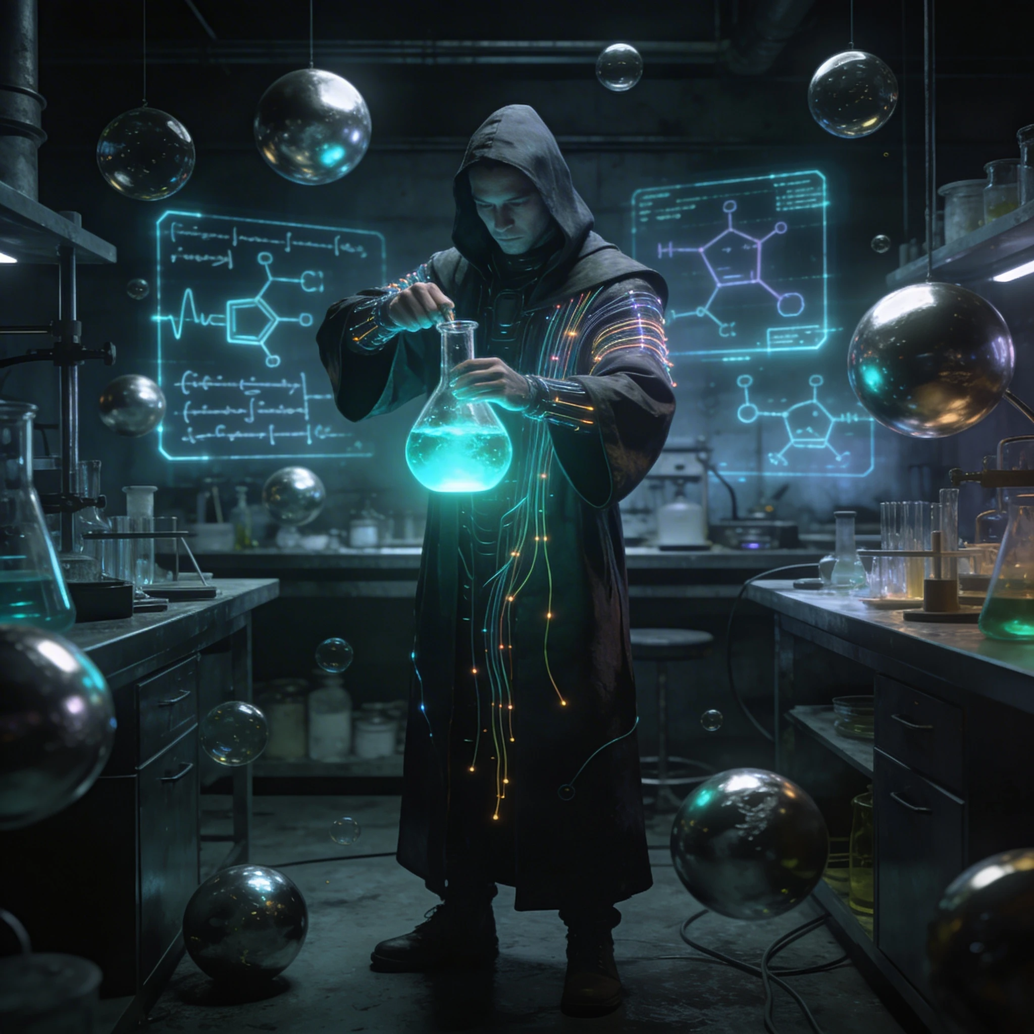 Техно-алхимик будущего — Seedream 4.5 промт