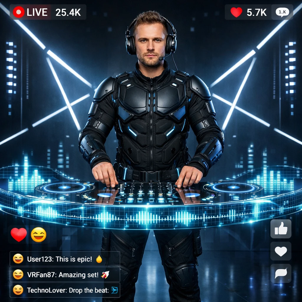 Техно-диджей в виртуальной реальности — GPT Image 1.5 промт