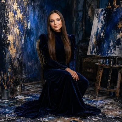 Абстрактная экспрессия: Синий период — AI промт для GPT Image 1.5