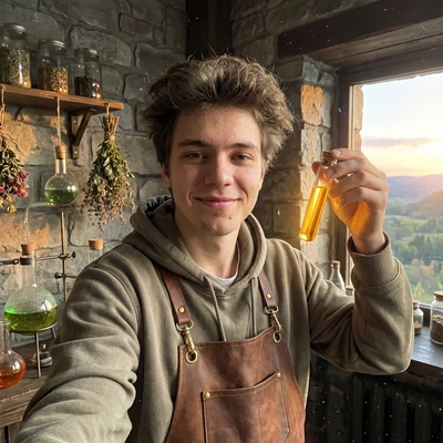 Алхимик солнечного камня — AI промт для Nano Banana Pro