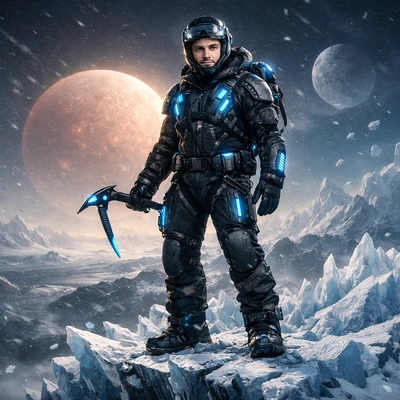 Альпинист на ледяном пике Плутона — AI промт для GPT Image 1.5