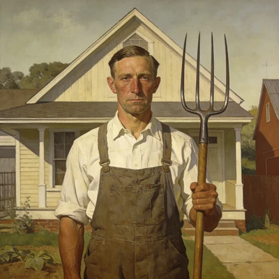 Американская готика 1930-х — AI промт для Seedream 4.5