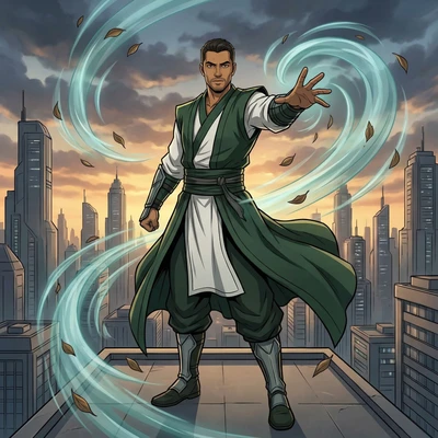 Аниме-воин стихии Ветра — AI промт для Nano Banana Pro