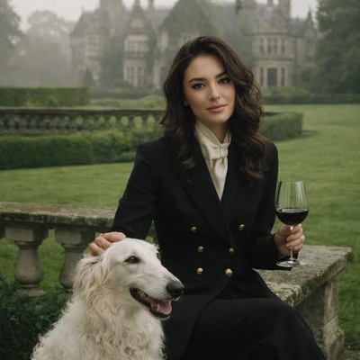 Аристократка с борзой — AI промт для GPT Image 1.5