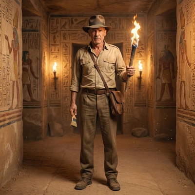 Археолог в стиле Индианы Джонса — AI промт для Nano Banana Pro