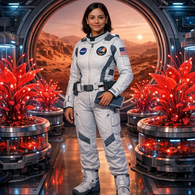 Астробиолог в теплице на Марсе — AI промт для GPT Image 1.5