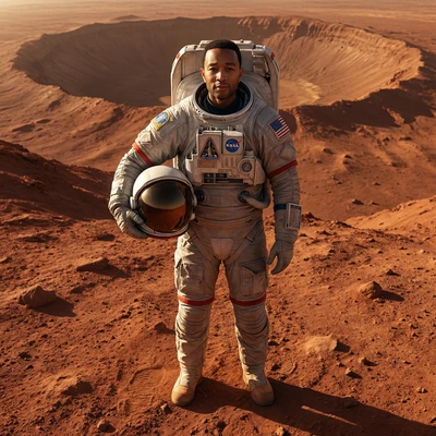 Астронавт на Марсе — AI промт для Nano Banana Pro