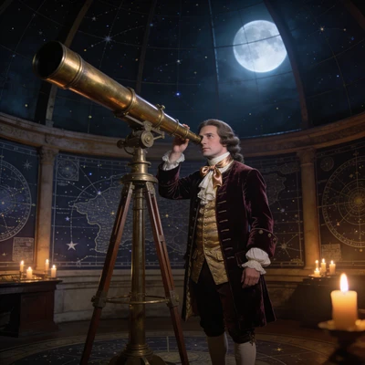 Астроном эпохи Просвещения — AI промт для Seedream 4.5