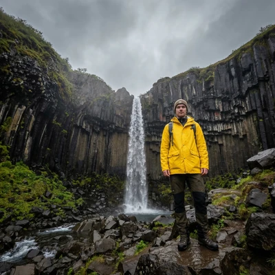 Блогер-путешественник в Исландии — AI промт для Nano Banana Pro