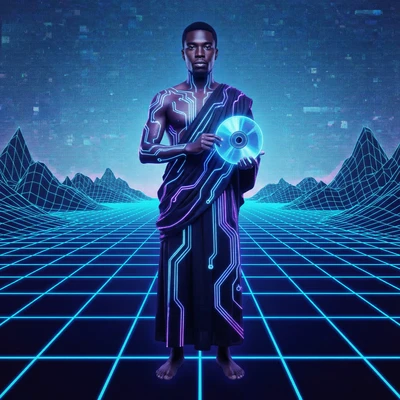 Бог Видеоигр в стиле Трон — AI промт для Nano Banana Pro