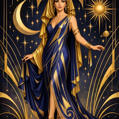 Богиня в стиле ар-деко (Эрте) — AI промт для GPT Image 1.5