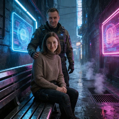 Будущее в стиле кибер-ноар — AI промт для Seedream 4.5