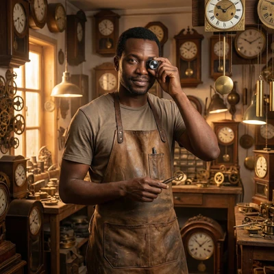 Часовщик в мастерской — AI промт для Nano Banana Pro