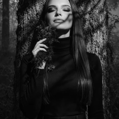 Черно-белый лесной минимализм — AI промт для GPT Image 1.5