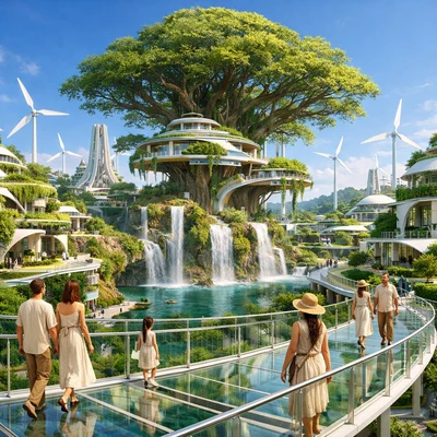 Деревня в стиле Соларпанк — AI промт для GPT Image 1.5