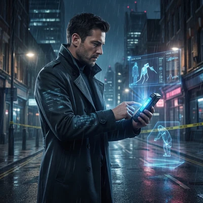 Детектив будущего: Кибер-Пинкертон — AI промт для Nano Banana Pro