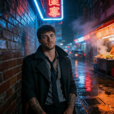 Детектив в неоновом Гонконге — AI промт для Seedream 4.5