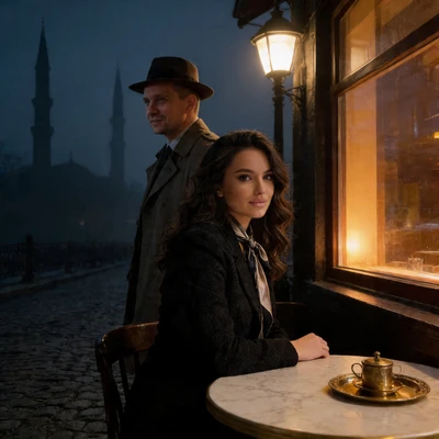 Детективный дуэт: Полночь в Стамбуле — AI промт для Seedream 4.5