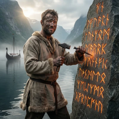 Древнескандинавский мастер рун — AI промт для Nano Banana Pro