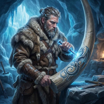 Древнескандинавский резчик по льду — AI промт для Nano Banana Pro