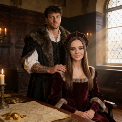 Дуэт из Ганзейского союза — AI промт для Seedream 4.5