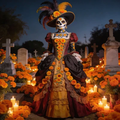 Дух мексиканского Дня Мёртвых (Catrina) — AI промт для Seedream 4.5