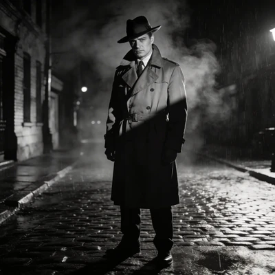 Элегантный детектив в стиле Нуар 1940-х — AI промт для Seedream 4.5