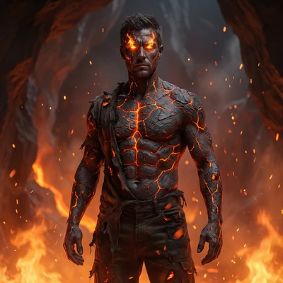 Элементаль лавовых потоков — AI промт для Nano Banana Pro