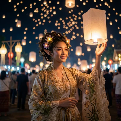 Эльф Праздника Фонарей — AI промт для Nano Banana Pro