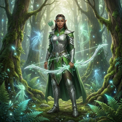 Эльфийский лучник Серебряного Бора — AI промт для Nano Banana Pro