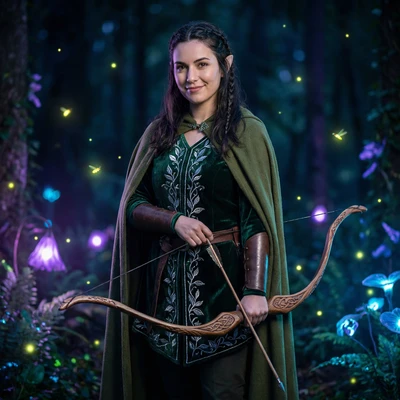 Эльфийский лучник в волшебном лесу — AI промт для Nano Banana Pro