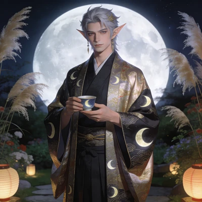 Эльфийский принц на празднике Оцукими — AI промт для Seedream 4.5