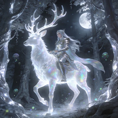 Эльфийский всадник на гигантском олене — AI промт для Seedream 4.5