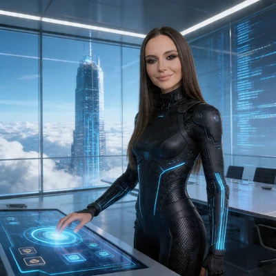 Элитный Агент: Будущее в Стекле — AI промт для Seedream 4.5