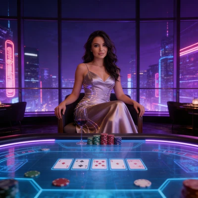 Элитный игрок в казино будущего — AI промт для Seedream 4.5