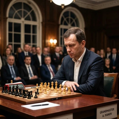 Элитный шахматист на турнире — AI промт для Nano Banana Pro