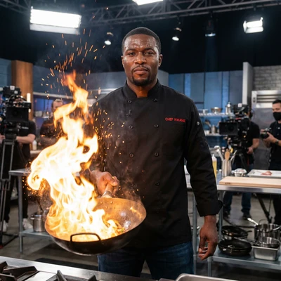 Эпичный мастер кулинарии шоу — AI промт для Nano Banana Pro