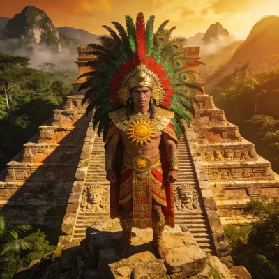 Эпоха: Ацтекский жрец Солнца — AI промт для Seedream 4.5