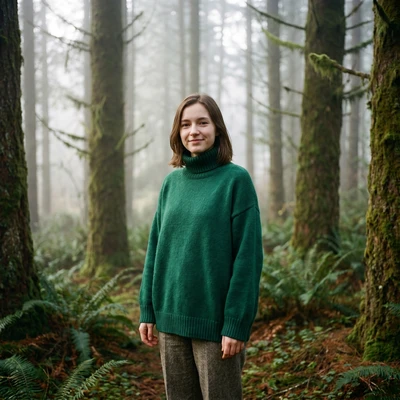 Эстетика кедрового леса: Уютный трикотаж — AI промт для Nano Banana Pro