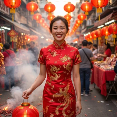 Эстетика китайского Нового года — AI промт для Nano Banana Pro