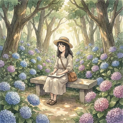 Эстетика тихого сада в стиле Ghibli — AI промт для Nano Banana Pro