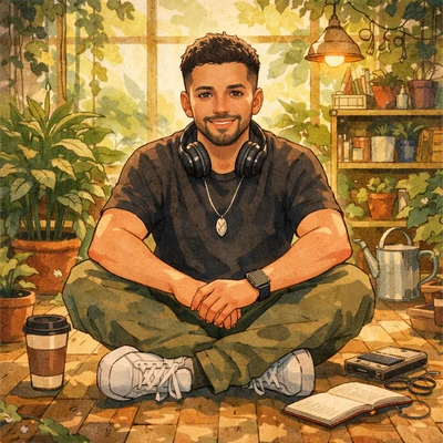 Эстетика тихого сада в стиле «Lo-fi Girl» — AI промт для GPT Image 1.5