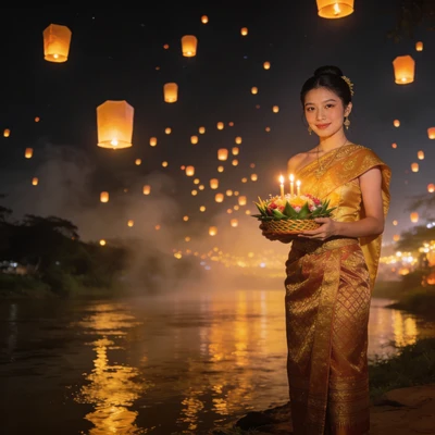 Фестиваль фонарей в Таиланде — AI промт для Seedream 4.5