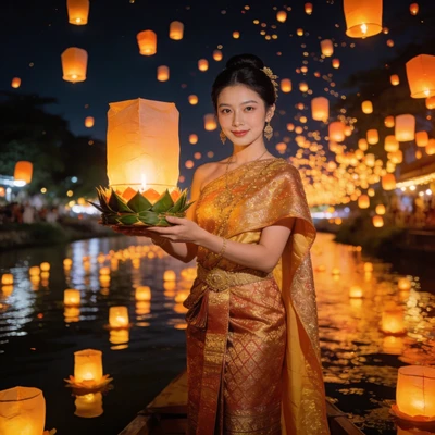 Фестиваль фонариков в Таиланде — AI промт для Seedream 4.5