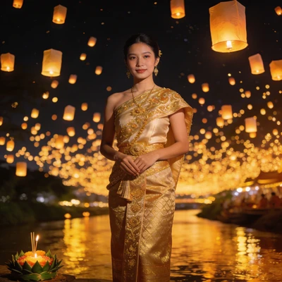 Фестиваль фонариков в Таиланде — AI промт для Seedream 4.5