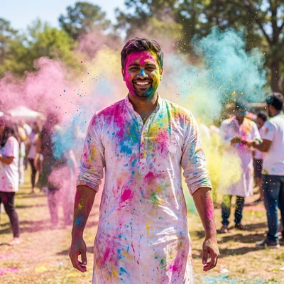 Фестиваль Холи: Взрыв красок — AI промт для Nano Banana Pro